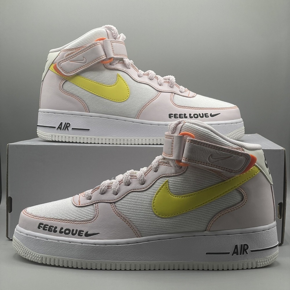 Nike Air Force 1 '07 Mid "Feel Love" Sneakers FD0869 100 Women's Size 10.5